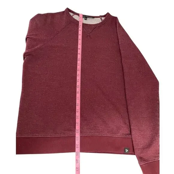 Pact Organic Raglan Crewneck French Terry Sweatshirt Maroon Men's Sz Med Classic - Picture 6 of 10
